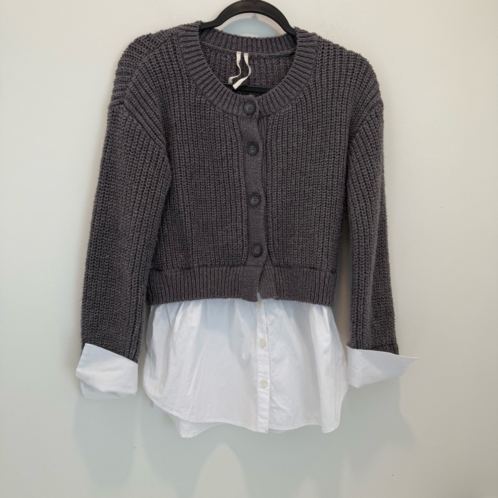 Anthropologie twofer cardigan shirt size XS - Picture 2 of 9